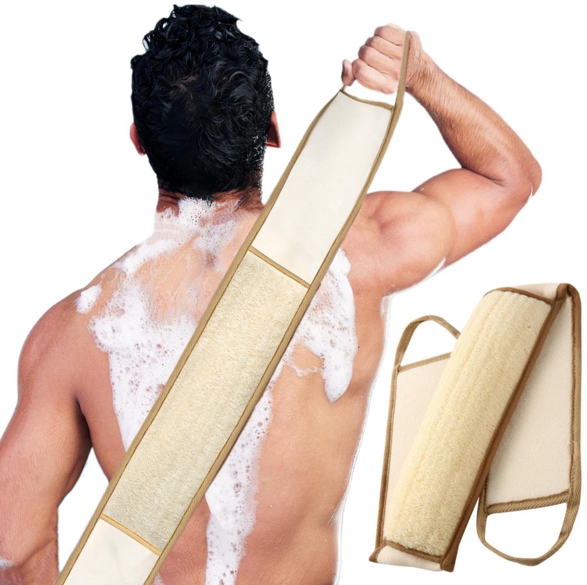 Natuurlijke Loofah Spons Rugscrubber - Exfoliërende Doucheaccessoire