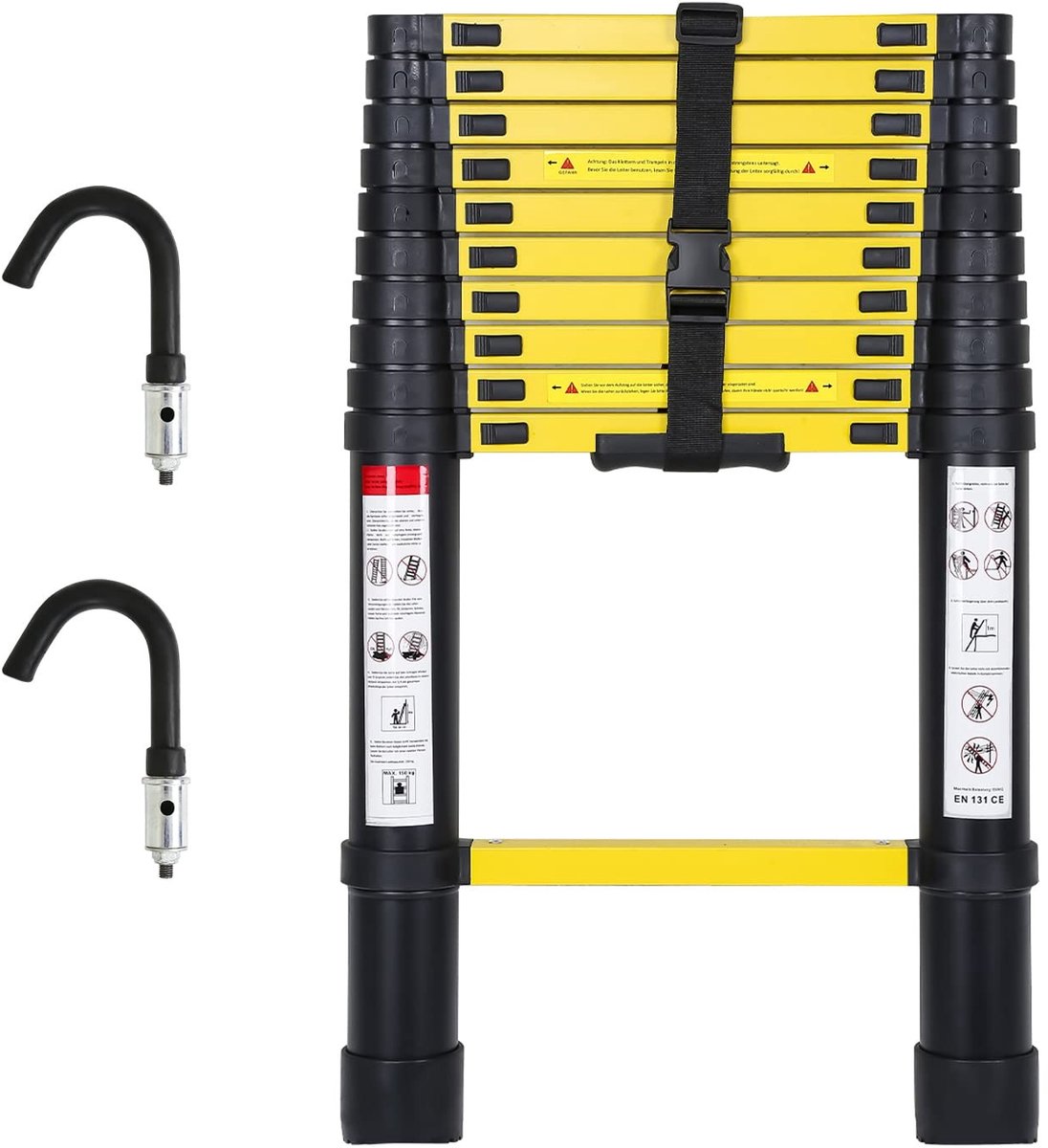 Aluminium Telescopische Ladder - 3.2 m met 2 haken