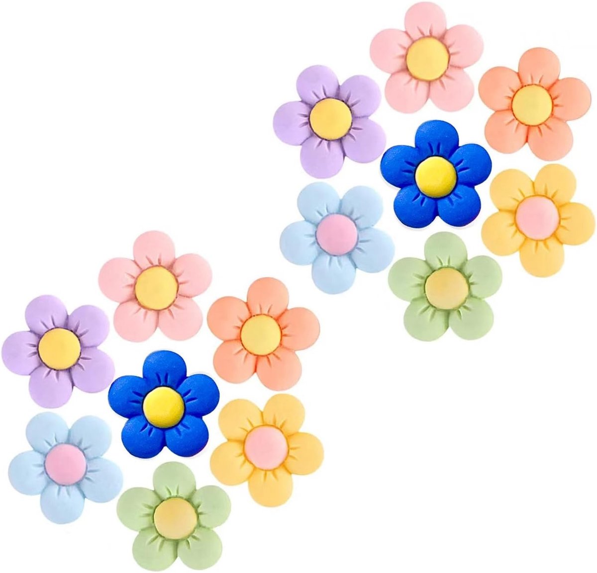 14 Stuks Schoen Charms, Mooie Daisy Charms, Kleurrijke Bloemen Design voor Schoenen, Perfect voor Meisjes en Vrouwen, Premium Hars Beads