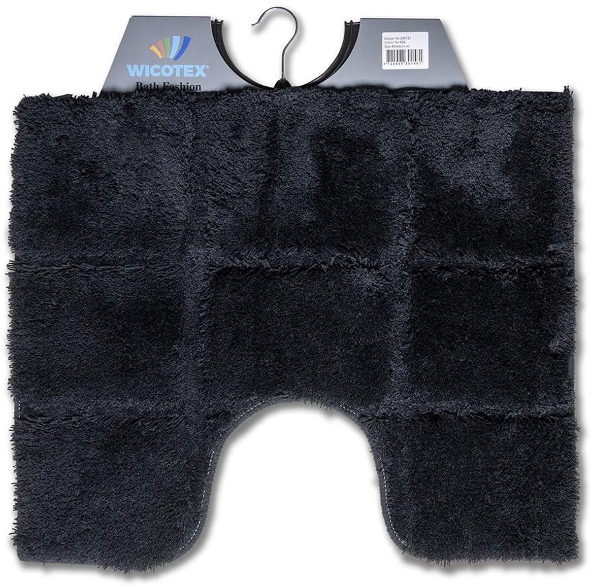 Toiletmat met antisliponderkant - 50 x 60 cm - Zwart