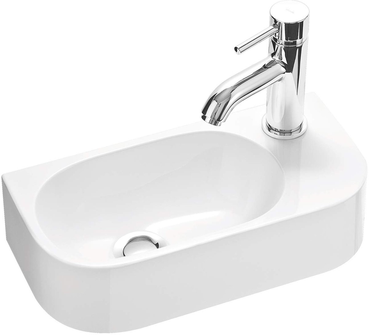 Gastentoilet Wastafel - Gietmineraal - Wandmontage of Top Sink - 40 x 20 cm - Wit