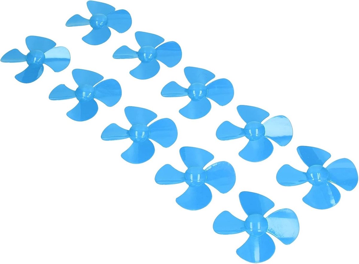 10 Stuks 60mm 4 Bladen Propellers met 2mm Gat, ABS Kunststof Bootaccessoires voor Modelbouw en RC Voertuigen, Geschikt voor Schepen en Auto's