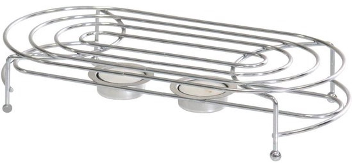 Theepot Warmer - Theewarmer Warmhoudplaat - Dranken Warm Houden - Dubbele Theelichthouder - 28.5 cm - Zilver
