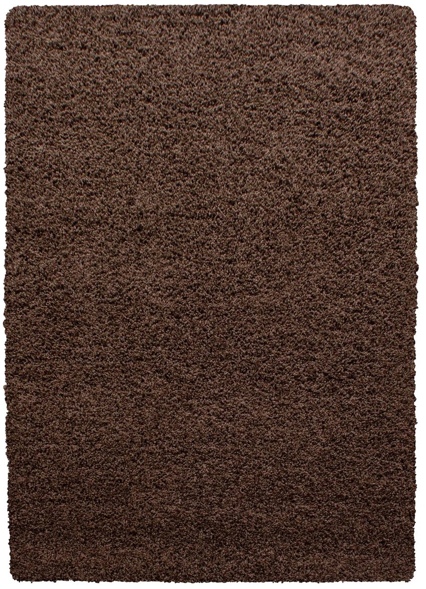 Dutch XXL Hoogpolig Vloerkleed | Tapijt | Shaggy | Life | Uni | Bruin | 100x200 cm
