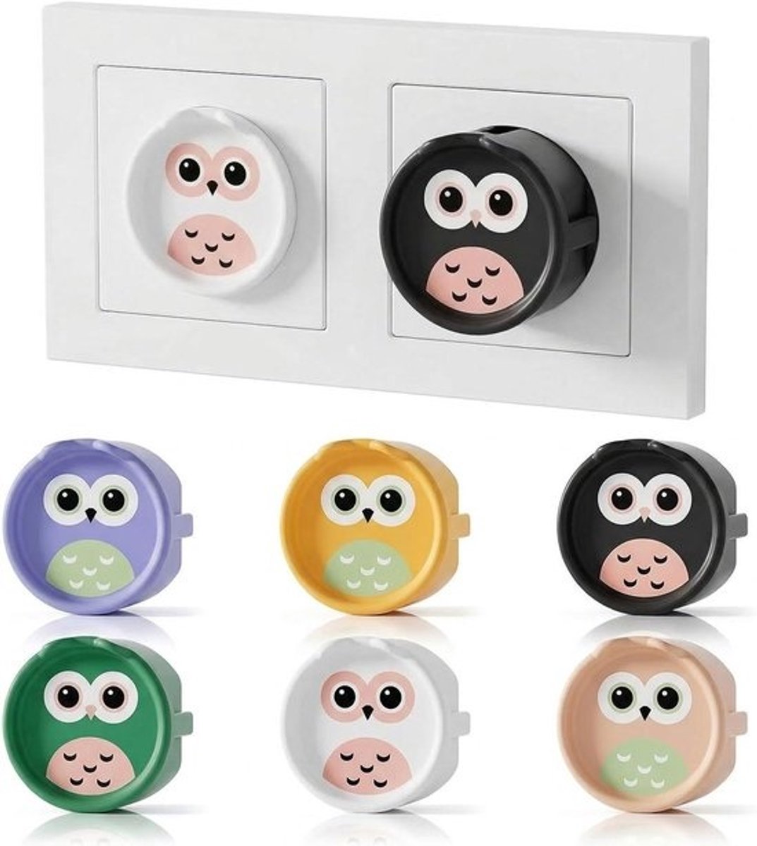 Kinderstopcontactafdekking - Stekkerzekering Stopcontactbescherming - Kinderveiligheid Thuis - Spatwaterdicht Ontwerp - 6 stuks - Multicolor