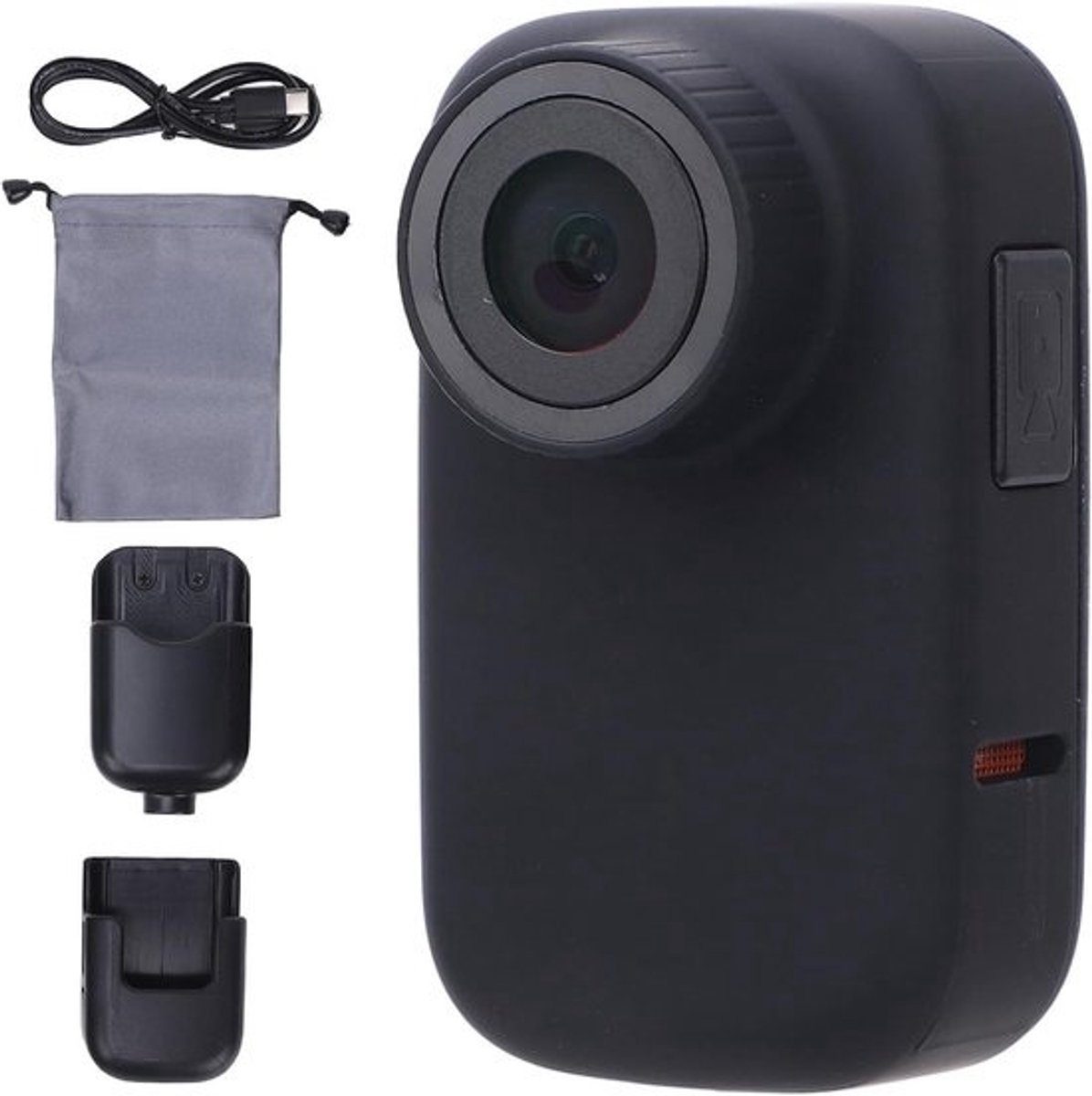 Draagbare Actiecamera - Bodycam Huisdier - Huisdier Avonturen Vastleggen - Waterdicht Ontwerp - 5x3x2.5 cm - Zwart