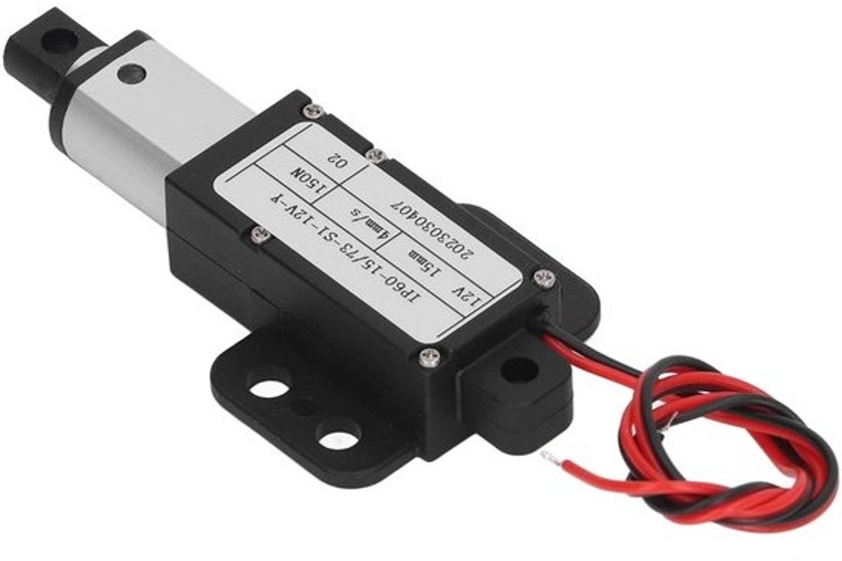 12V Micro-electric Linear Actuator 15mm Stroke 150N - High Speed, Low Noise Small Linear Actuator for DIY Robot, Sofa, Massage Recliner - With Bracket