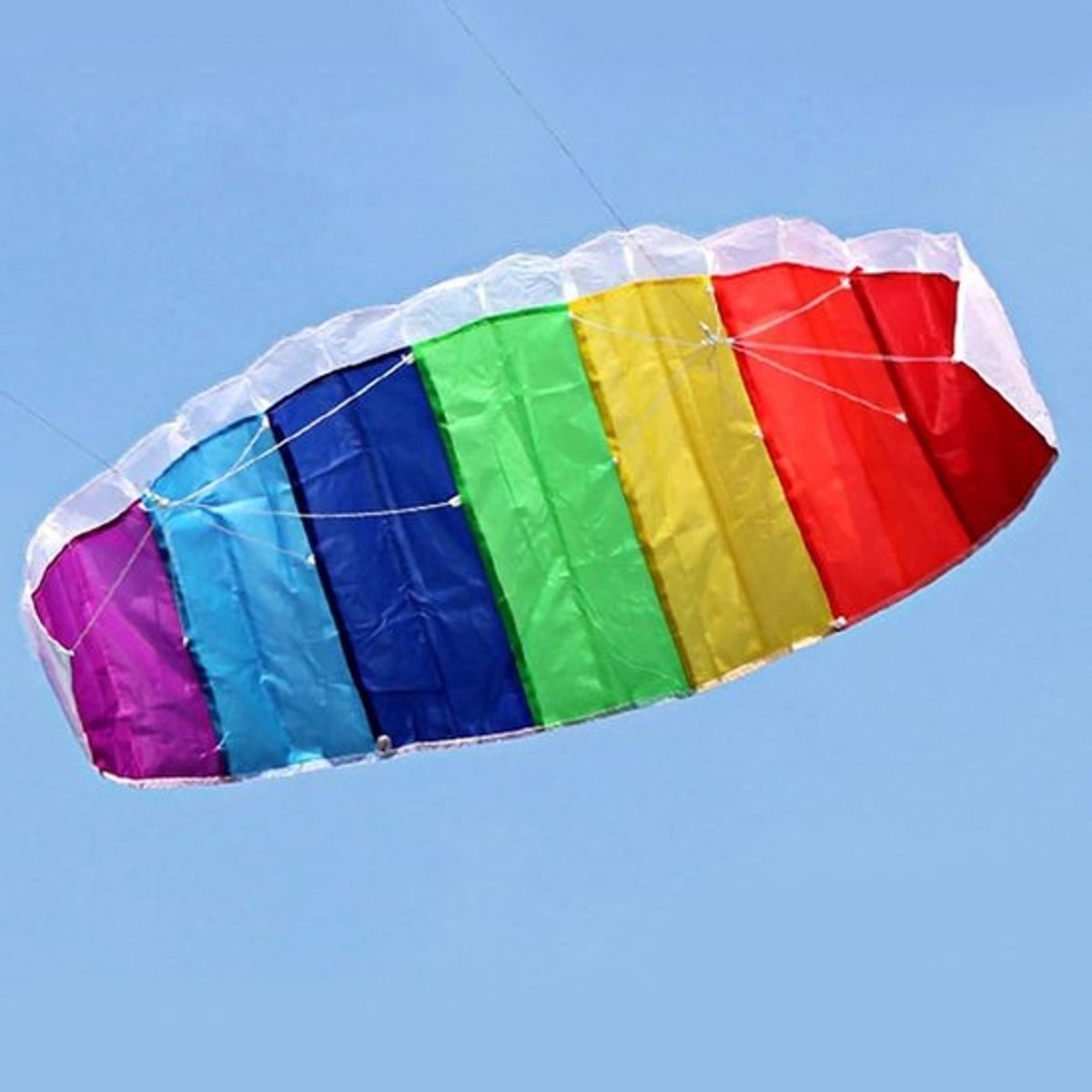 Sportvlieger Dubbele Lijn - Stuntvlieger Vlieger - Buiten Spelactiviteiten - Duurzame Vliegerstof - 1.4 meter - Meerkleurig Regenboog