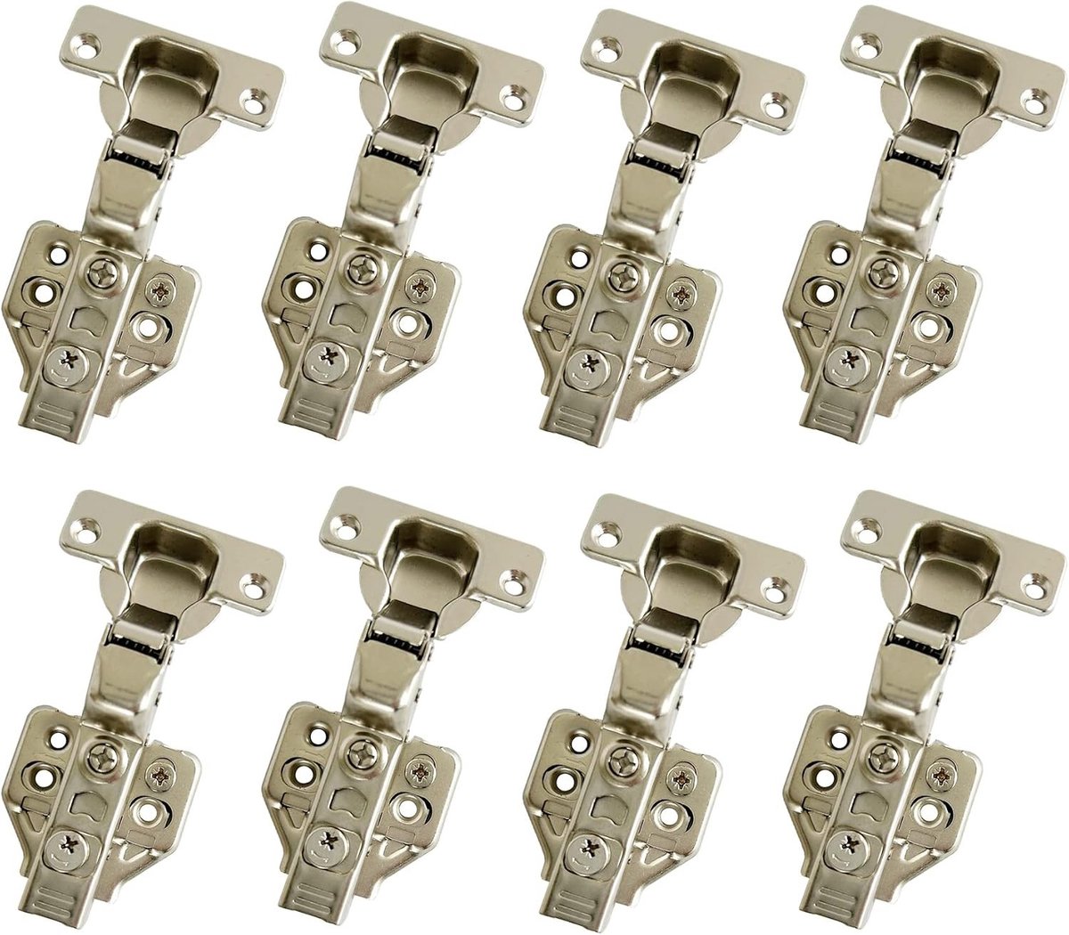 105° Standaard Interieur Scharnieren 35mm met Demping - Zachte Sluiting voor Keukenkastdeuren - Set van 8 Scharnieren voor Meubels en Kasten