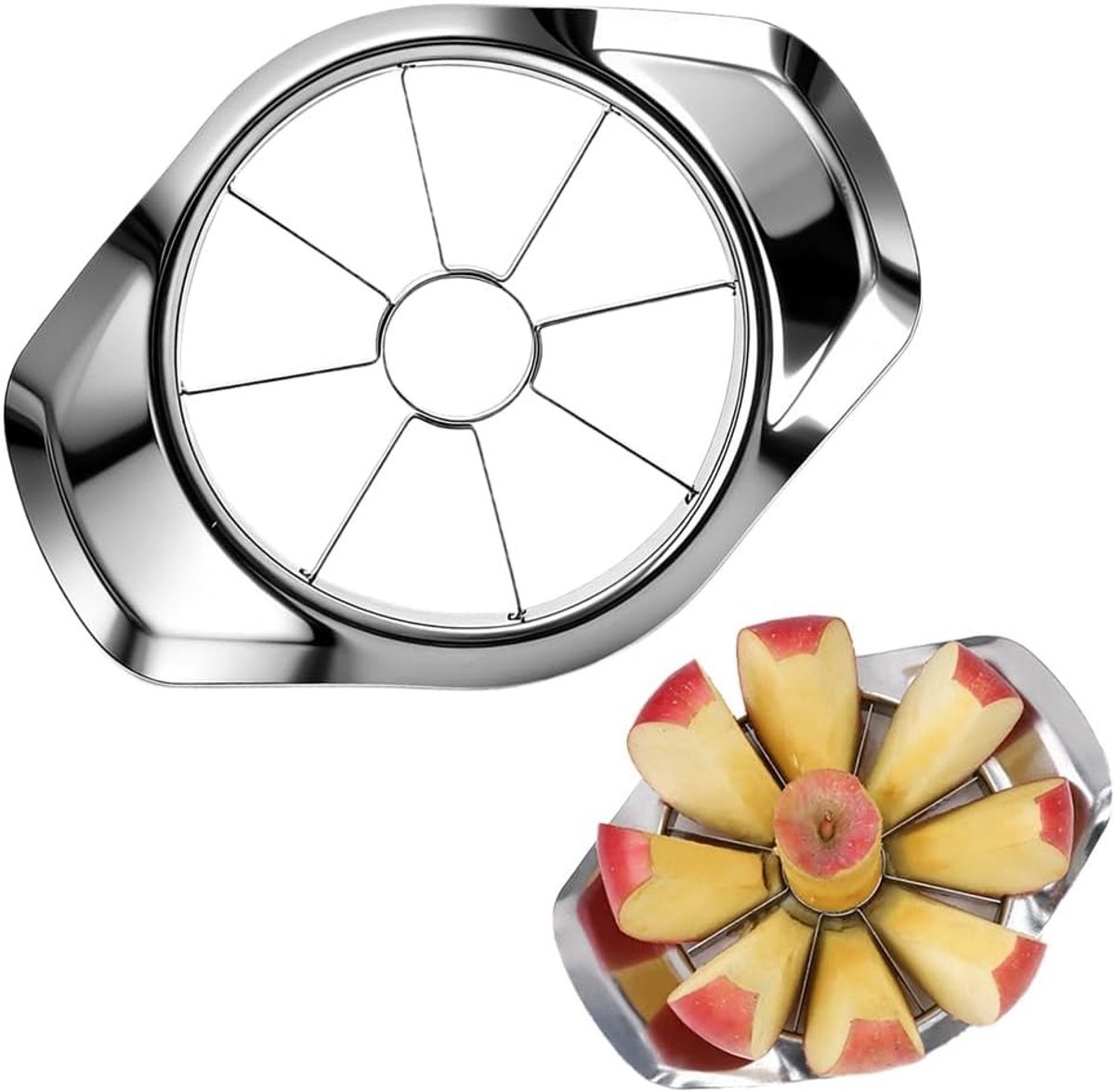 Stainless steel fruit slicer met 8 scherpe bladen voor het snijden van appels, peren en groenten