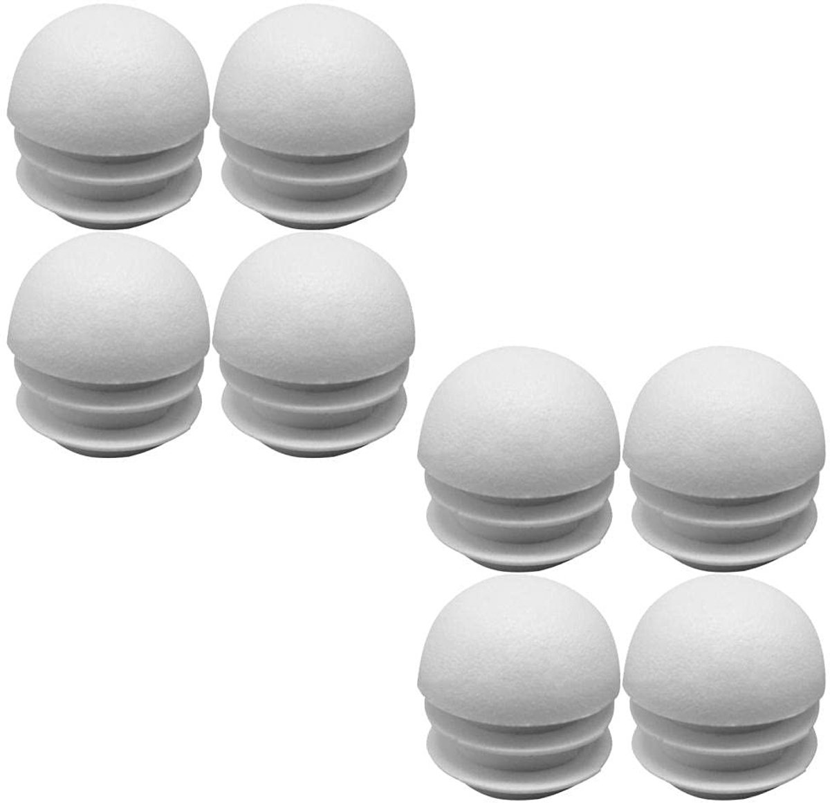 Plastic Einddopjes voor Meubels - Wit - Set van 8 stuks - 22mm