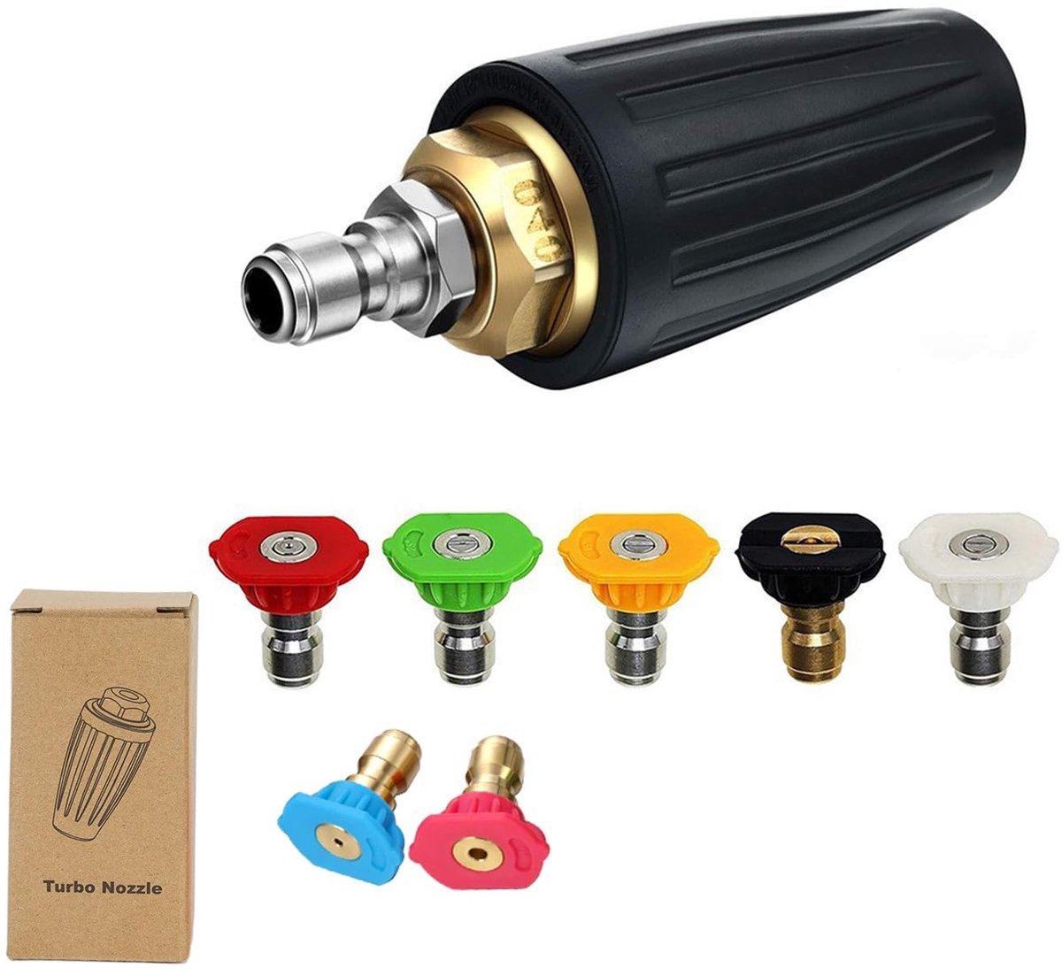Hogedrukreiniger Accessoires - Turbo Nozzle Kit met 7 sproeipunten