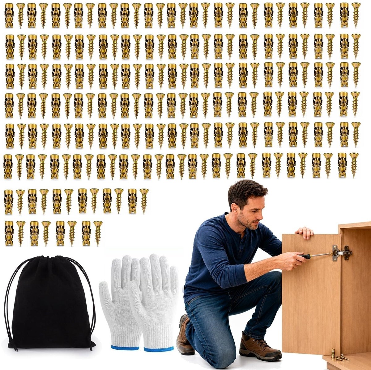 Korte Expansieschroeven Set - 6×14mm voor Kastscharnier Reparatie
