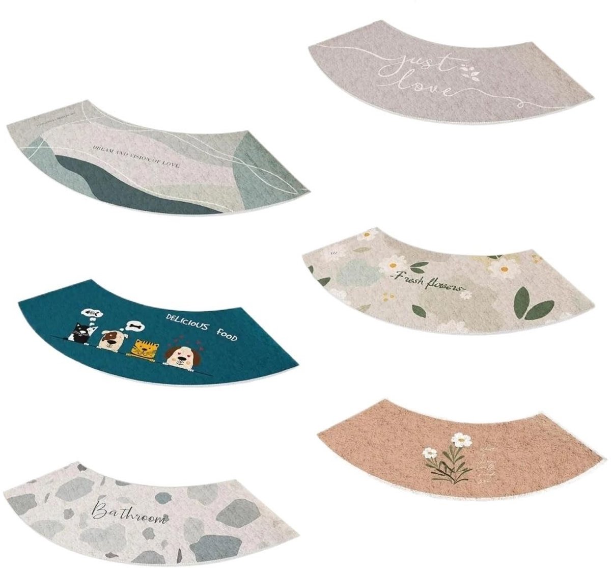 Badmat voor Badkamer - Gebogen Deurmat - Antislip en Wasbaar - 40 x 75 cm