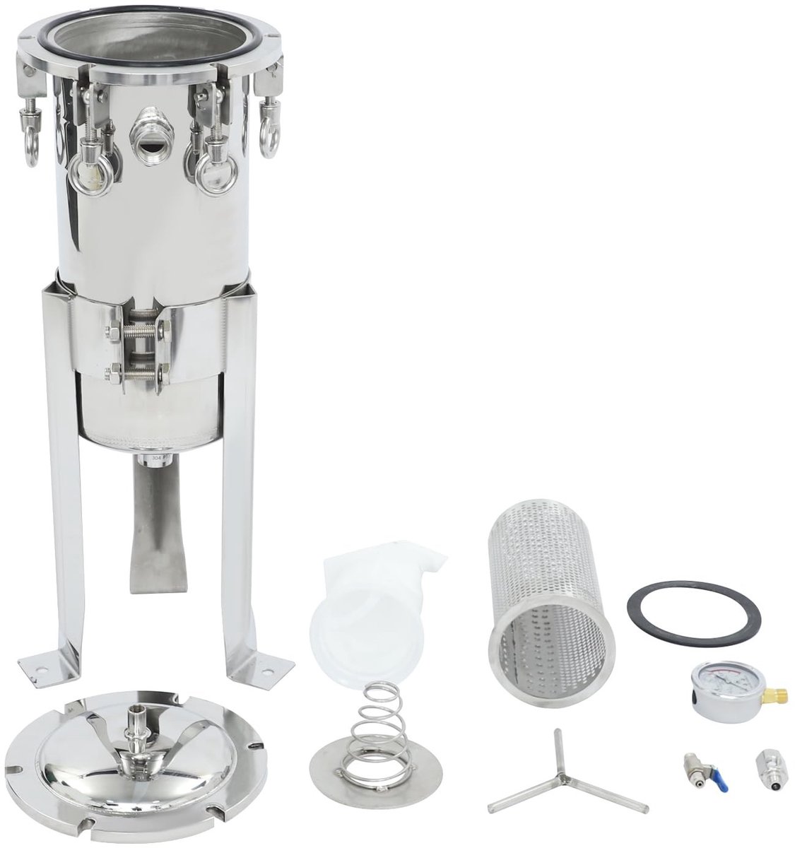 Roestvrijstalen Zakfilter - Industrieel Filter met Manometer