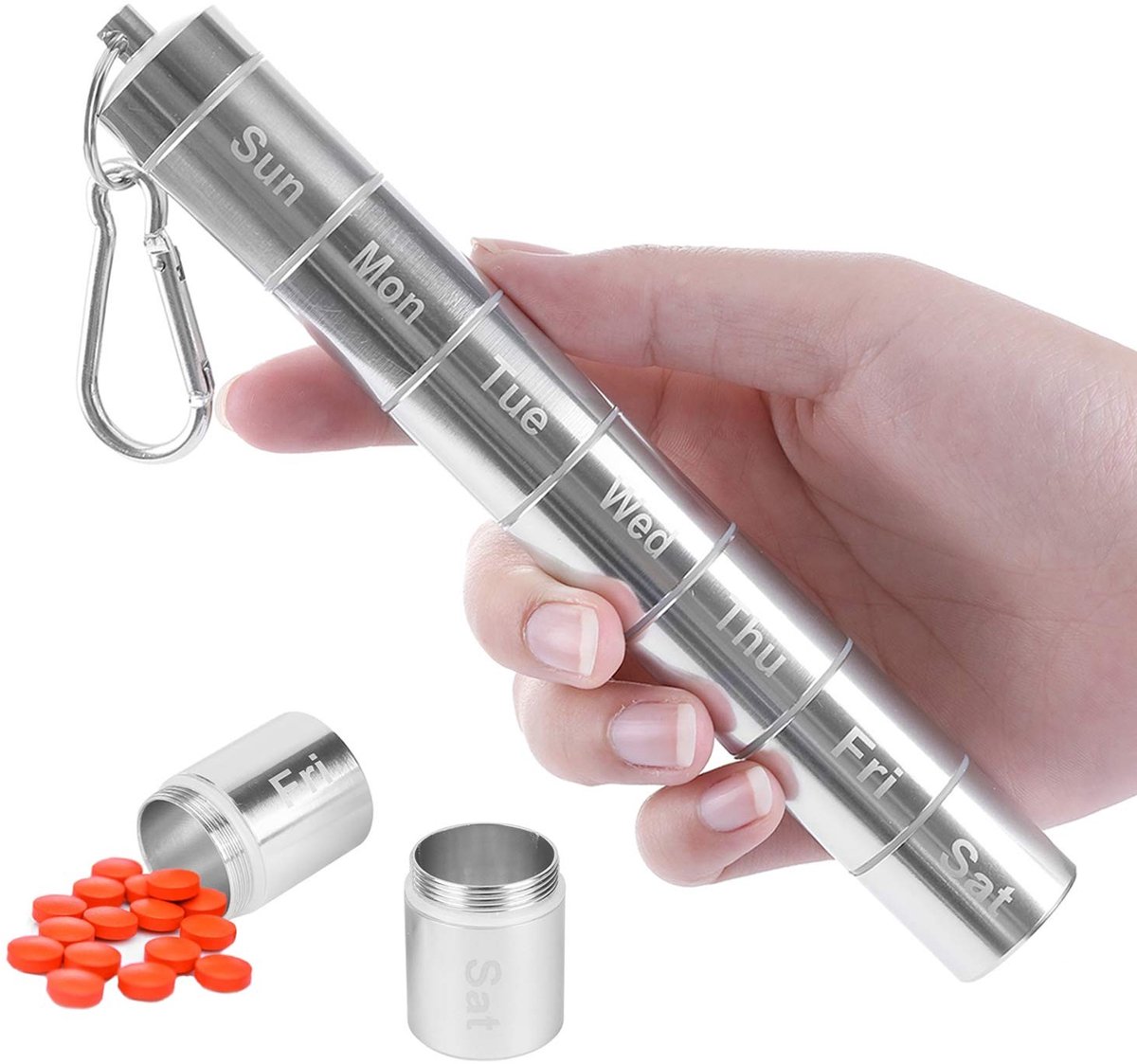 Weekdoos voor Medicijnen - Lichtgewicht Aluminium met 7 Compartimenten