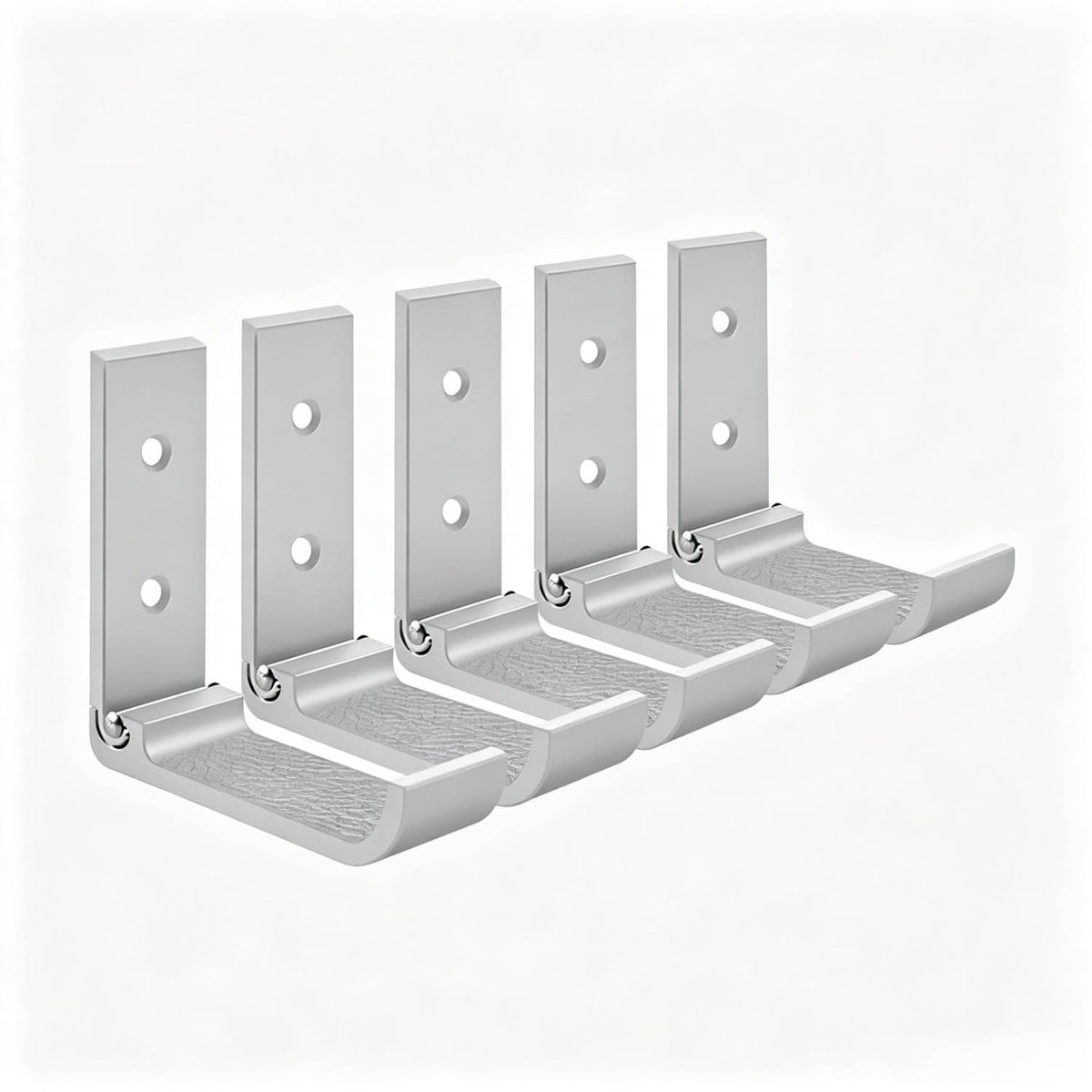 Opvouwbare Koptelefoonhaak - 5 Stuks - Zacht Gevoerde Wandhanger - Grijs