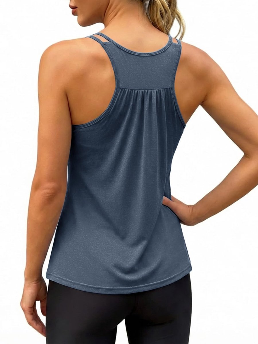 Sportieve Tanktop met Spaghetti Bandjes - Donkerblauw
