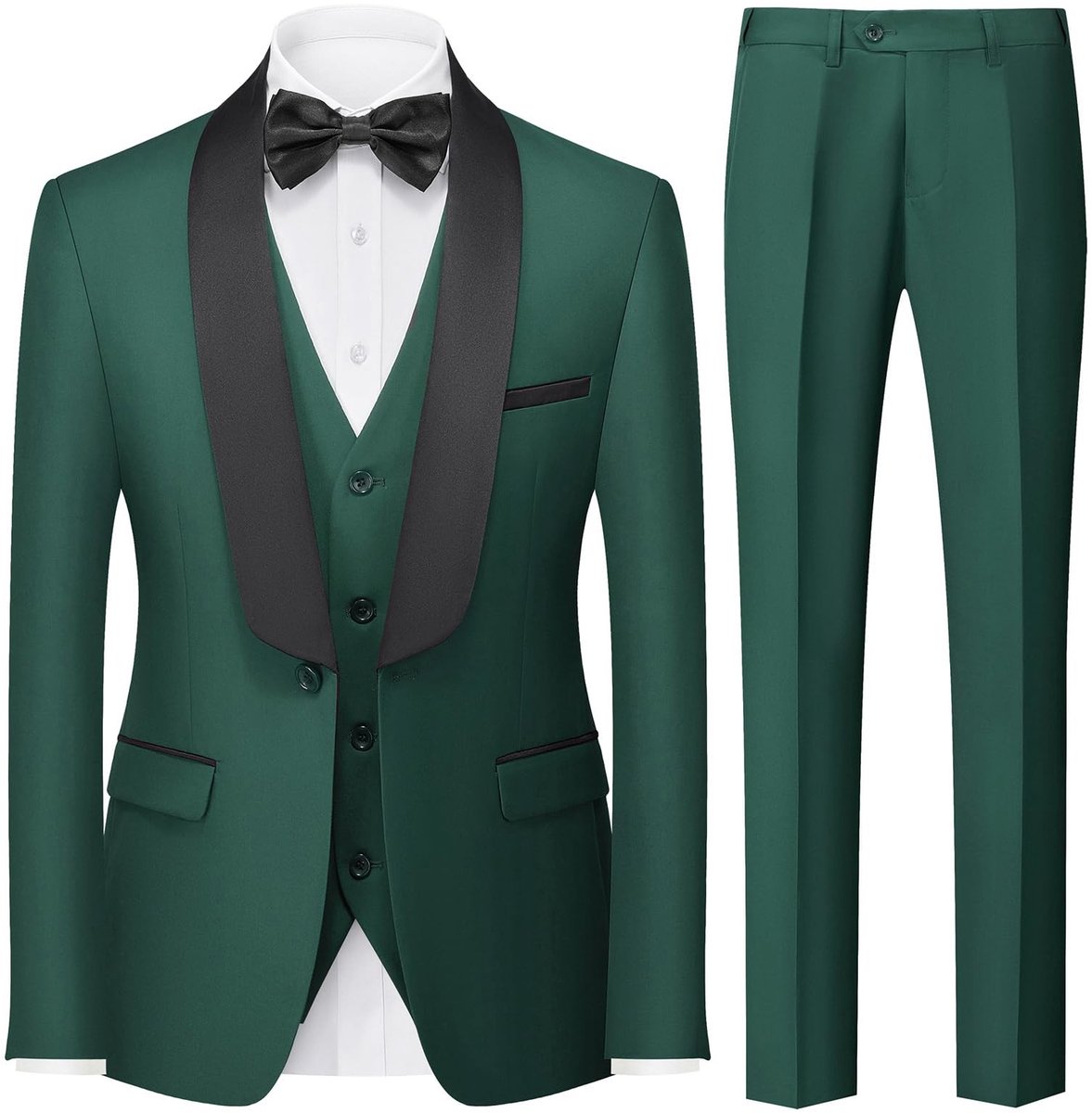 3-delig herenpak - Slim fit - Donkergroen