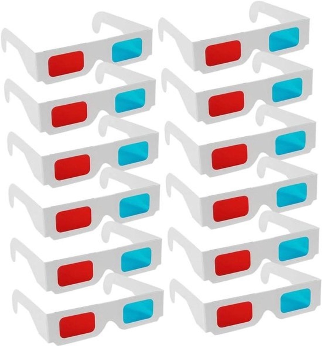 Papieren 3D-brillen - Anaglyph brillen - Film en gaming - Immersieve 3D-technologie - 70 stuks - Rood blauw