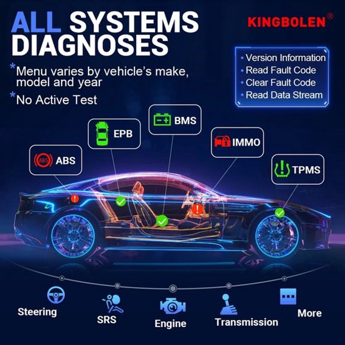 Auto Diagnosetool - 7 Inch Display - Bluetooth - WiFi - OBD-II Scanner - Voor Alle Systemen