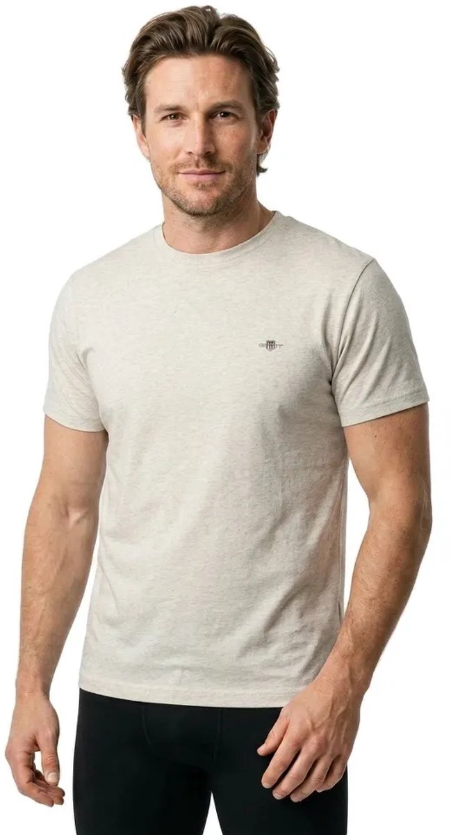 Gant 2003184 Regular Fit T-shirt Met Korte Mouwen Beige M Man