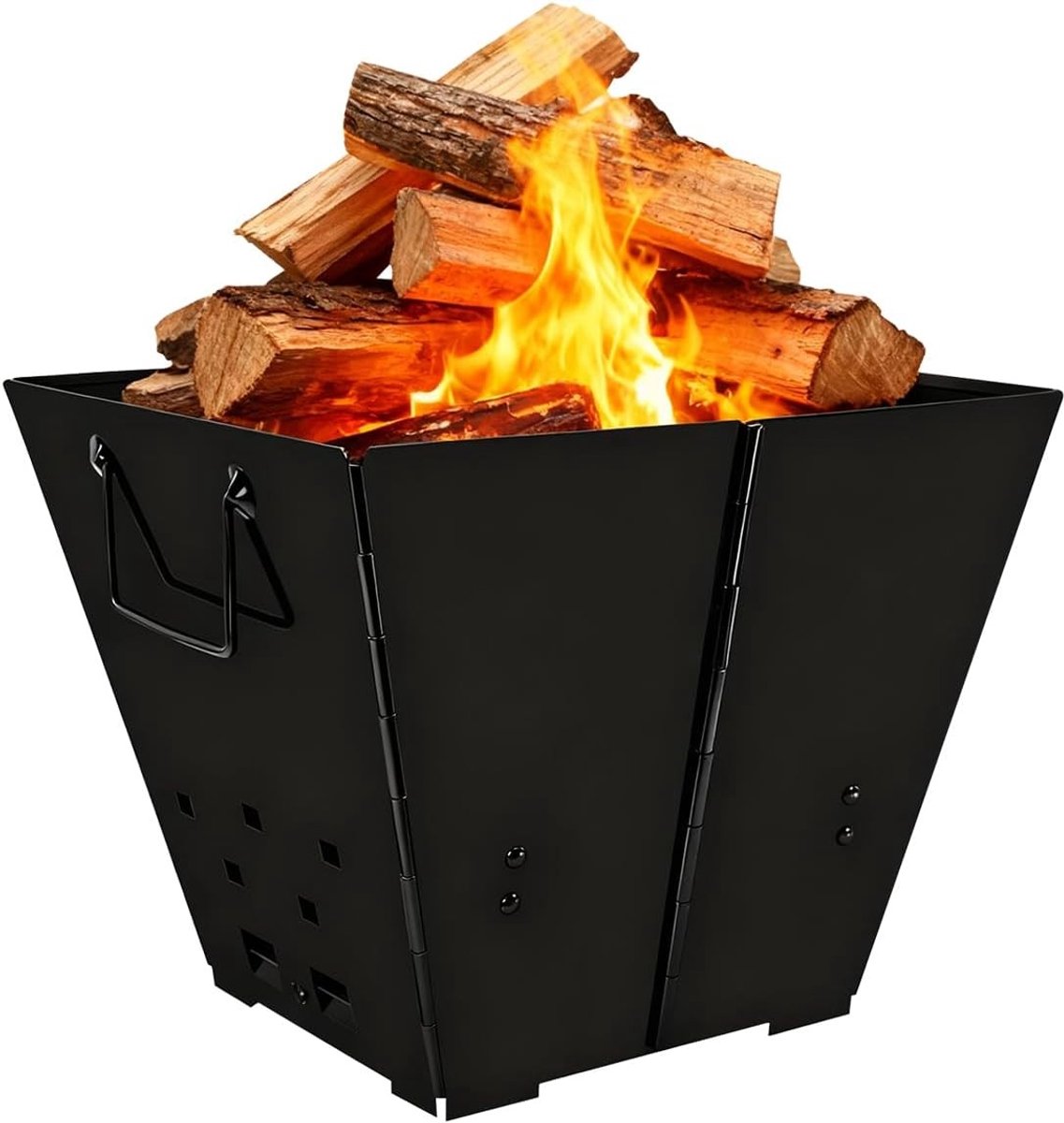 Draagbare Vuurschaal voor Kamperen – Opvouwbare IJzeren Vuurkorf voor Terras, Kampvuur en Picknick zonder Grillrooster