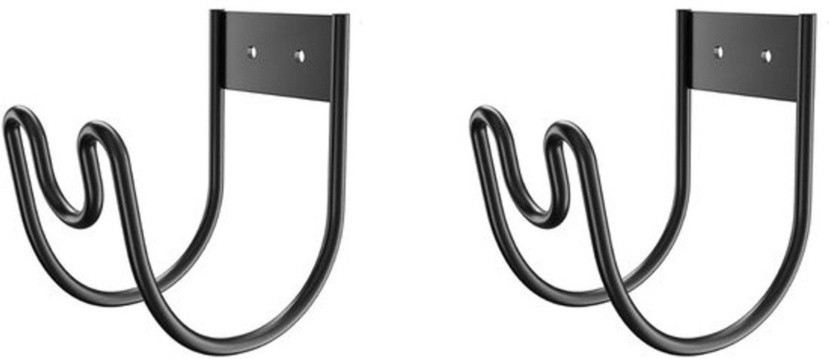 Tuinslang Houder - Slang Hanger - Tuin Organiseren - Met Mondstuk Groef - 2 Stuks - Zwart