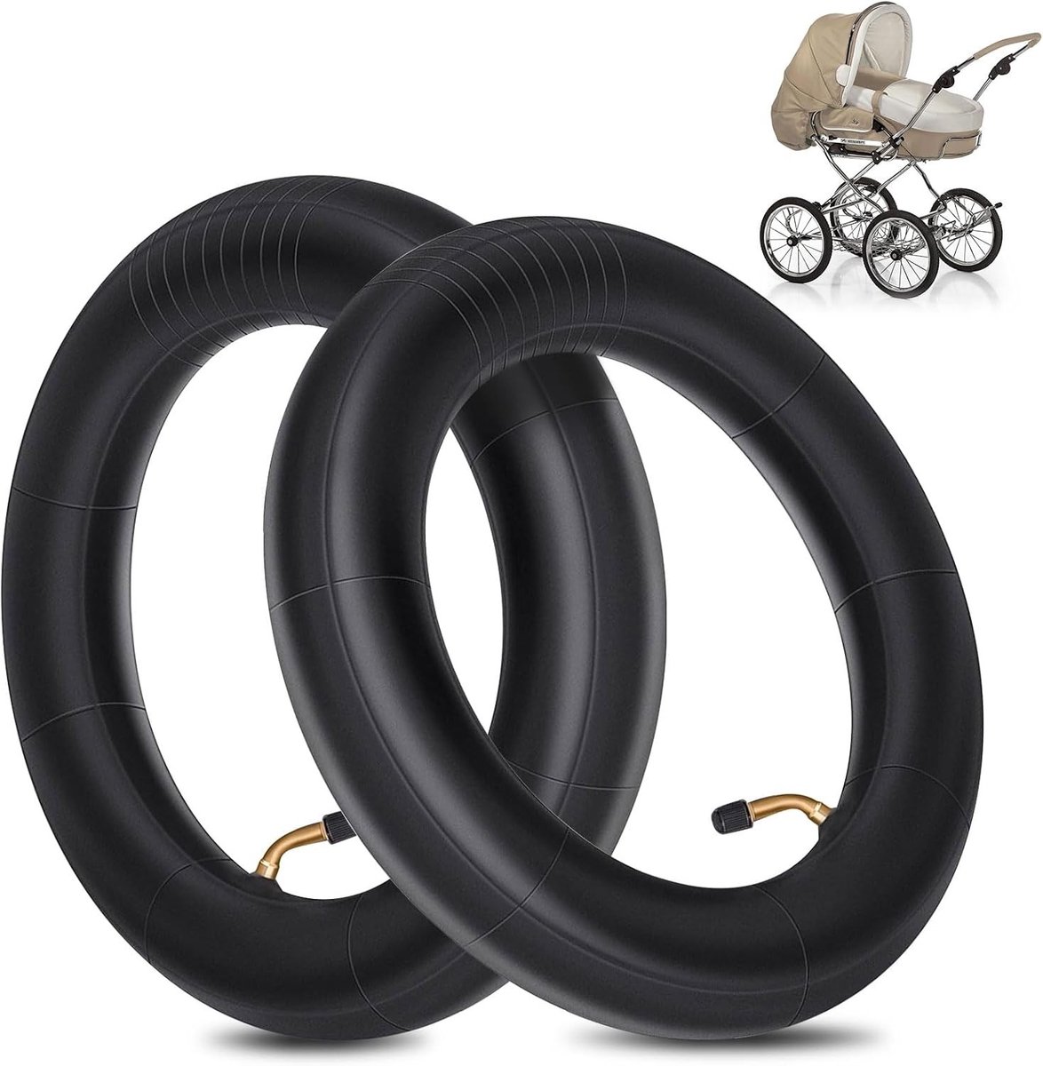 12 Inch Binnenband met Hoekventiel 45° - 2 Stuks 12 x 2 1/8 Fietsbanden voor Kinderwagen, Scooter en Driewieler