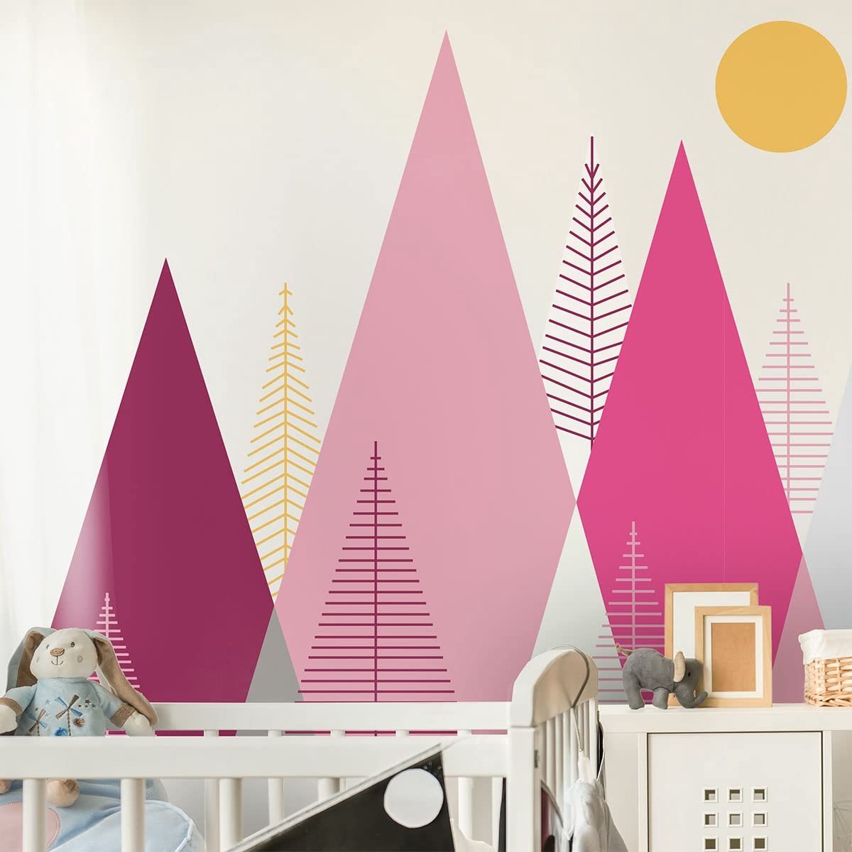Muurstickers voor Kinderen - Scandinavische Bergen - 90 x 135 cm