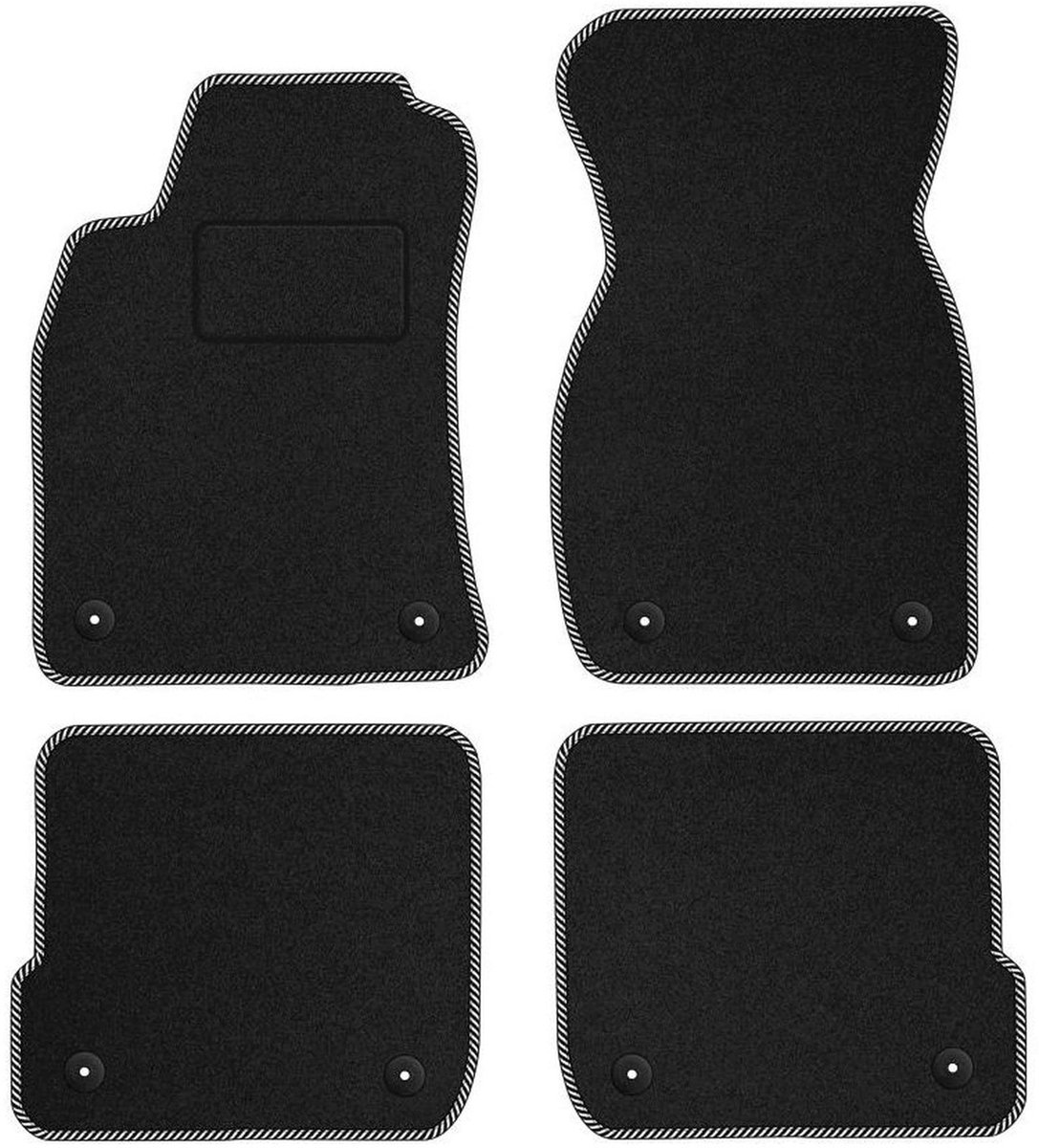 Velours vloermatten voor Audi A6 C5 1997-2004 - Woven, Wit