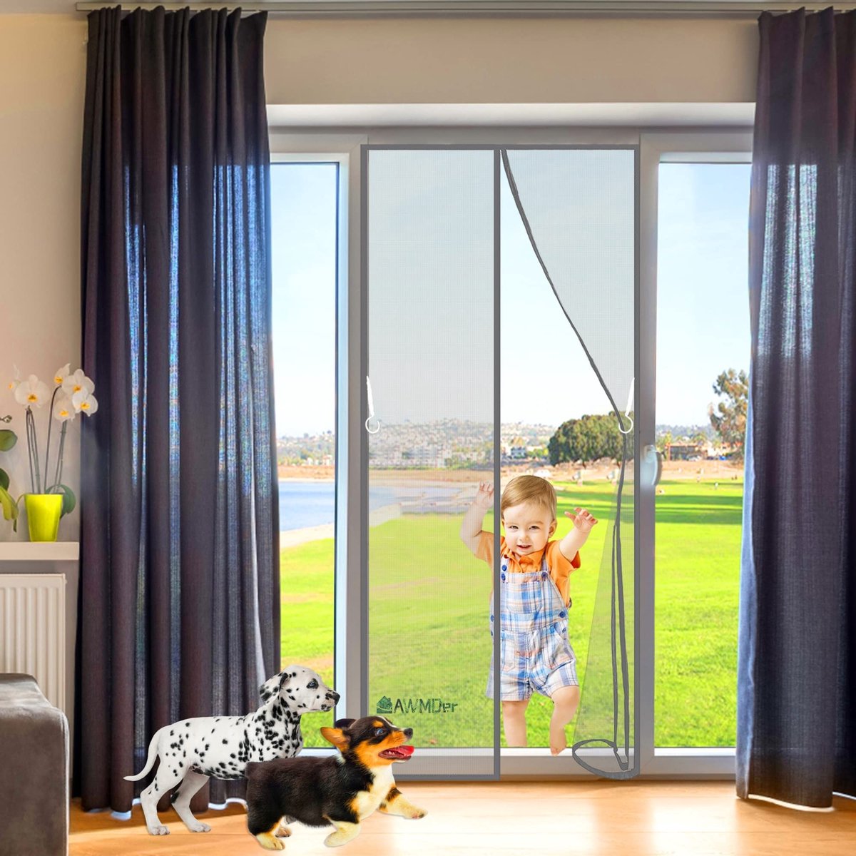 Magnetisch Hor voor Deur - 215 x 250 cm - Grijs