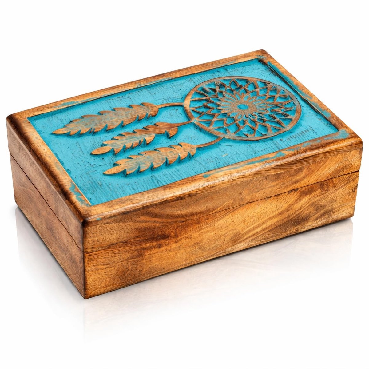 Houten sieradenbox - Handgemaakt en decoratief