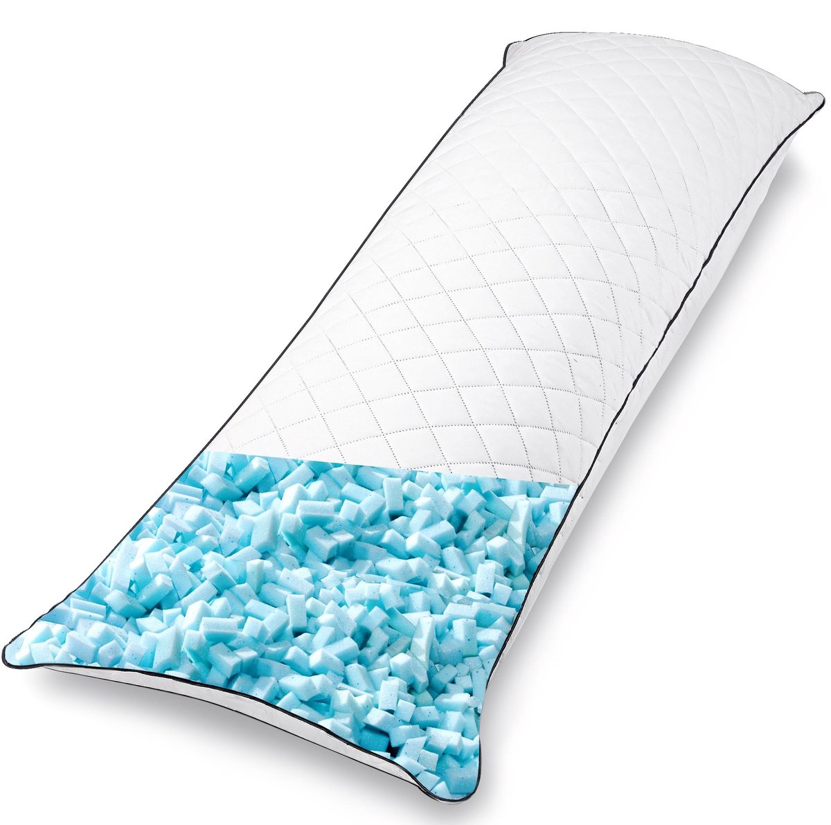 Long Body Pillow - Ondersteuning voor zijslapers - Witte Geheugenschuim