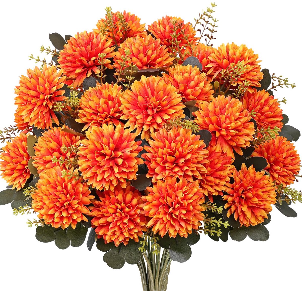 Kunstmatige Herfstbloemen - Set van 4 Stuks, Oranje