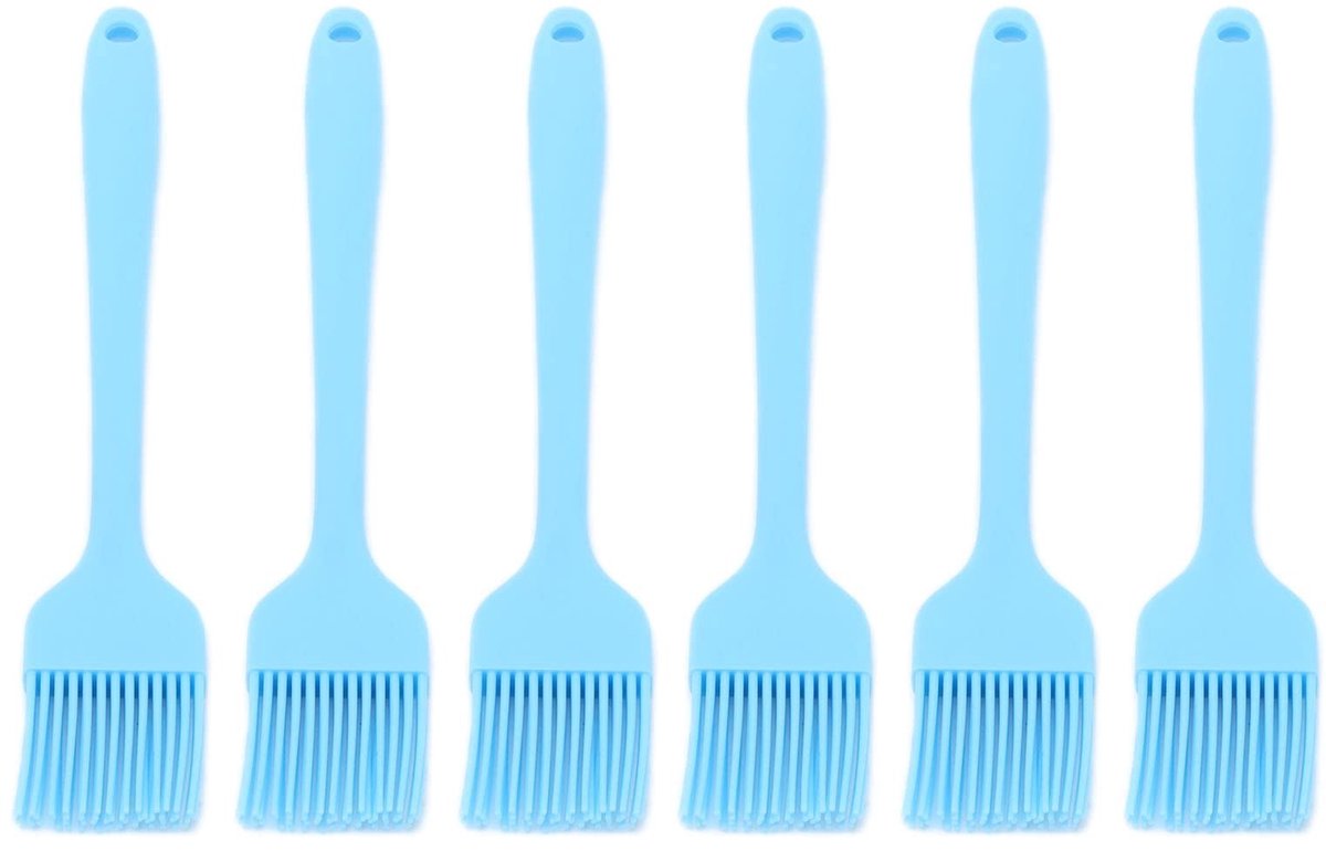 Silicone Bakkwast Set van 6 - Hittebestendig en Zachte Haren