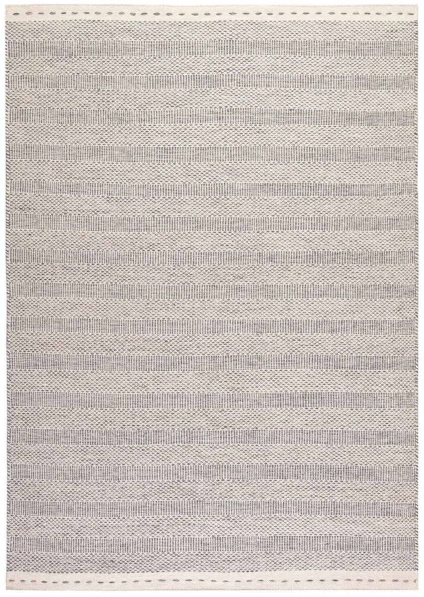 Dutch XXL Wollen Vloerkleed | Tapijt | Bombay | Strepen | Zilver | 200x290 cm