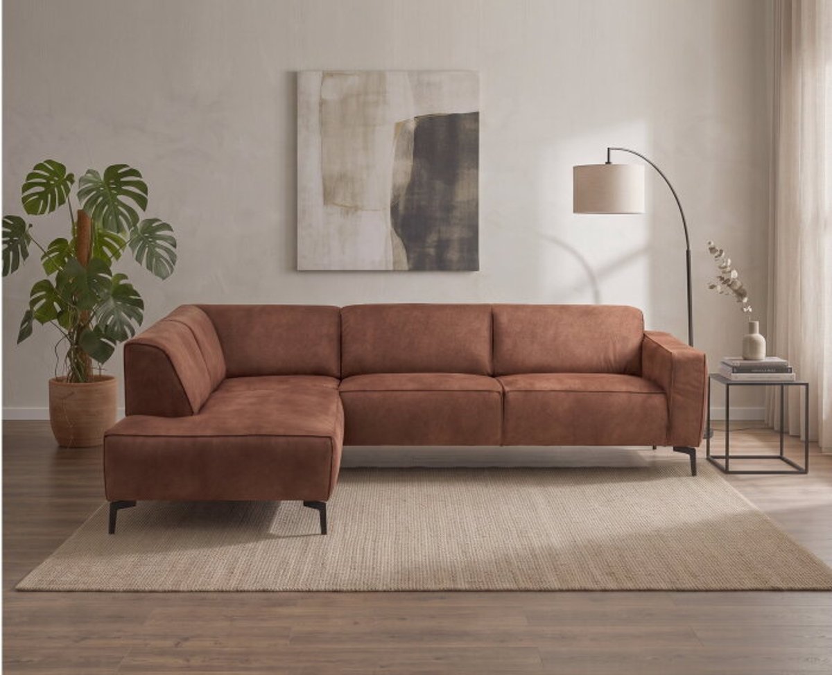 Hoekbank Varello Cognac- Tauro 13 – Ottomane links – 270x209 cm