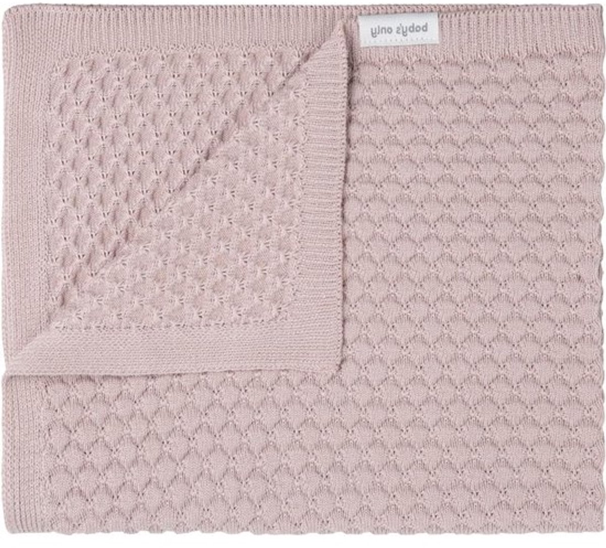 Gebreide wiegdeken - Baby deken dekentje - Babykamer inrichten - Chunky Knit breiwerk - 70x95 cm - Oud Roze
