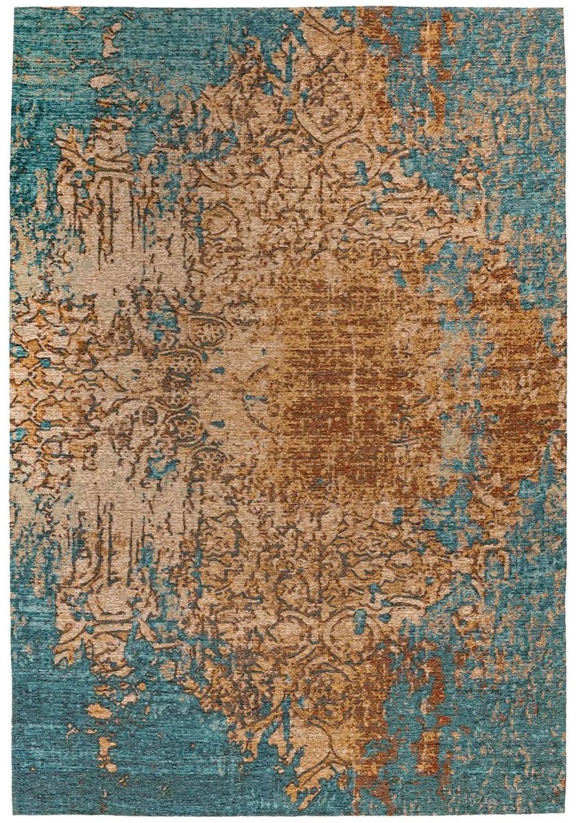 Vintage Vloerkleed | Tapijt | Primavera | Ornamenteel | Zand/Blauw | 120x180 cm