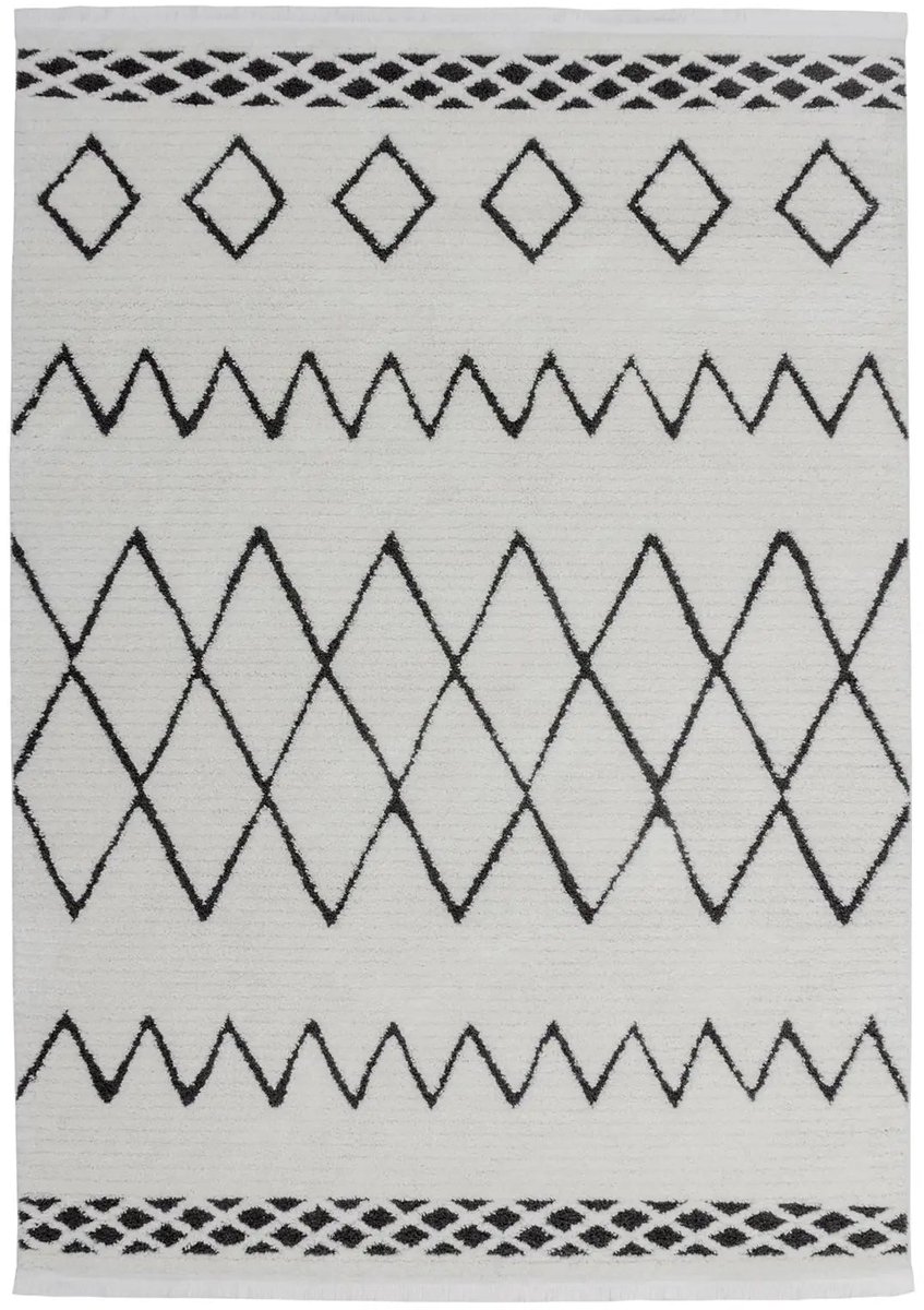 Dutch XXL Berber Vloerkleed | Tapijt | Agadir | Etnisch | Zwart | 120x170 cm