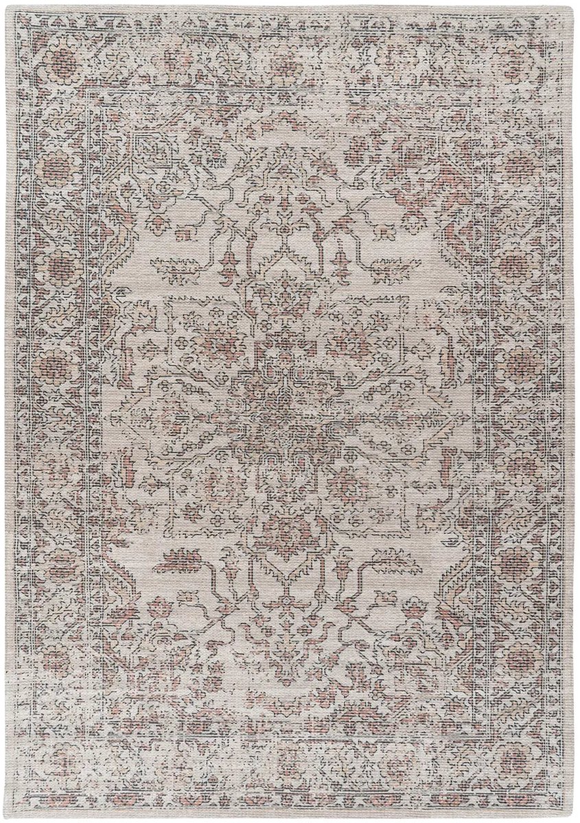 Dutch XXL Vintage Vloerkleed | Tapijt | Perry | Ornamenteel | Beige | 80x150 cm