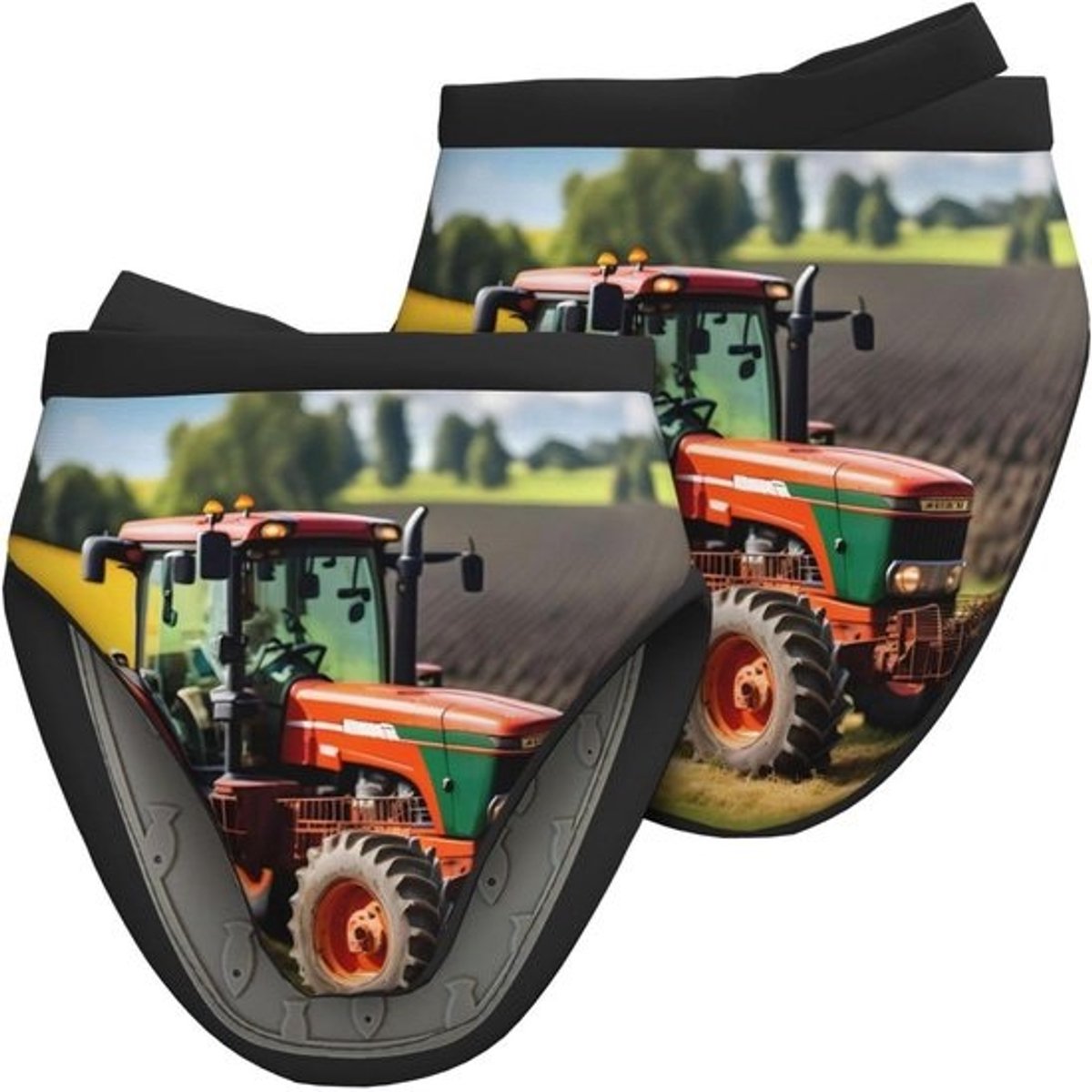 Ovenwanten Boerderij Tractoren - Mini Ovenhandschoenen - Keuken Koken Bakken - Hittebestendig tot 260°C - 2 stuks 15x15 cm - Meerkleurig