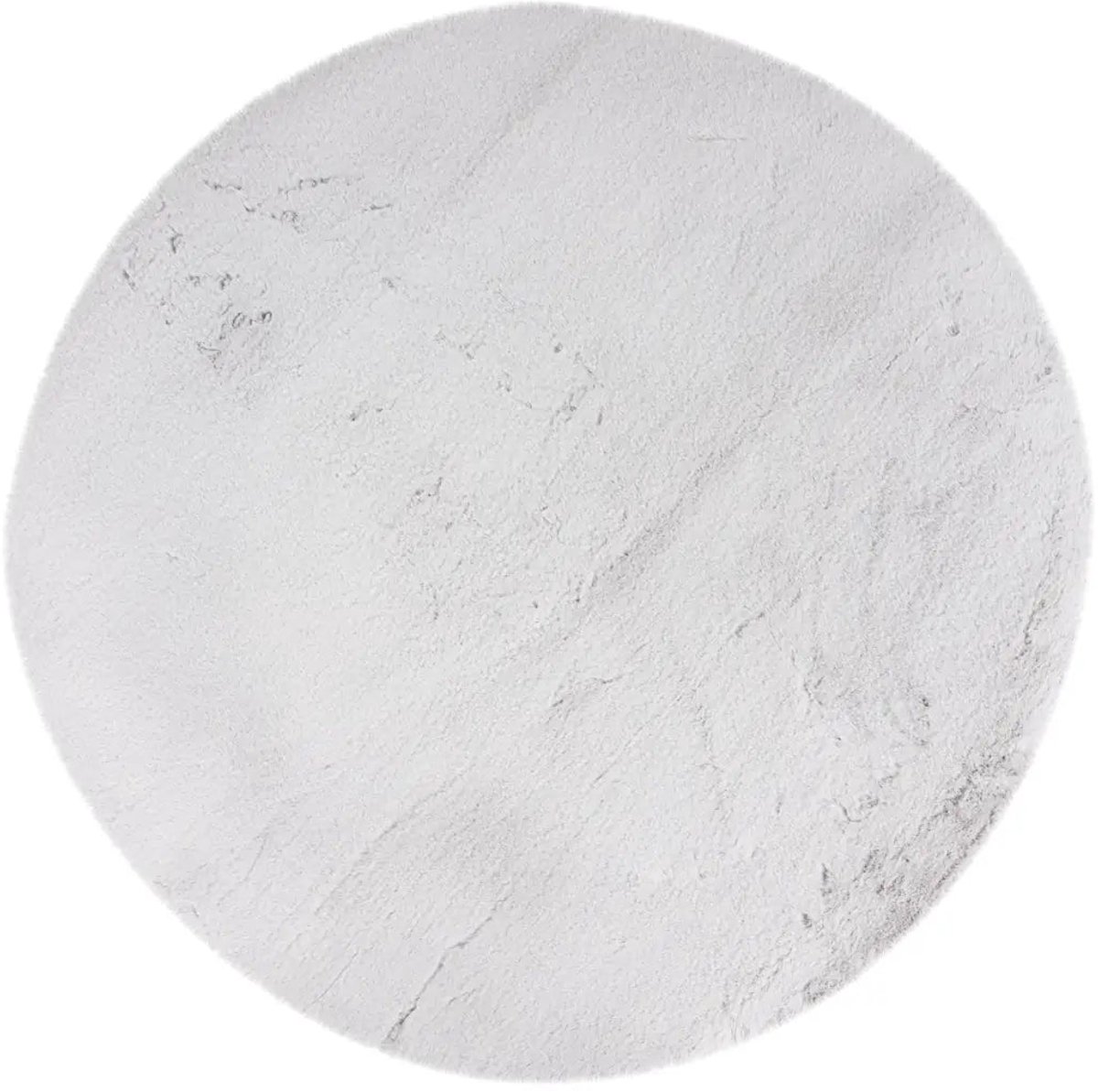 Dutch XXL Rond Fluffy Vloerkleed | Tapijt | Heaven | Uni | Zilver | 200x200 cm