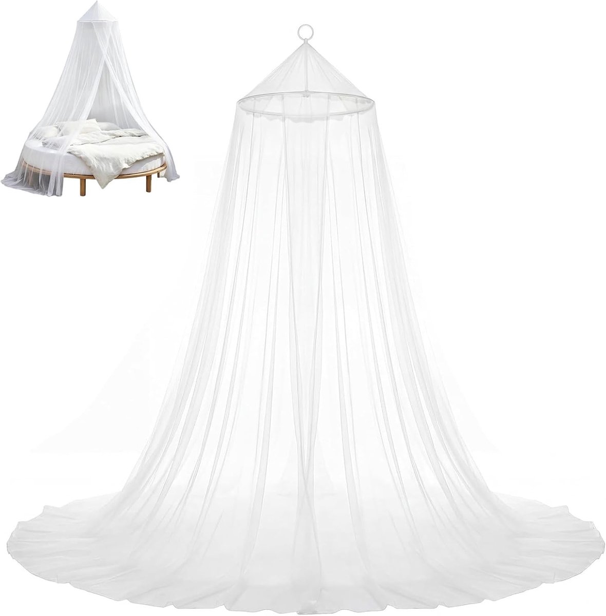 Luxe bedbugnet met canopy: zacht, luchtig en eenvoudig te monteren voor optimale bescherming tegen insecten