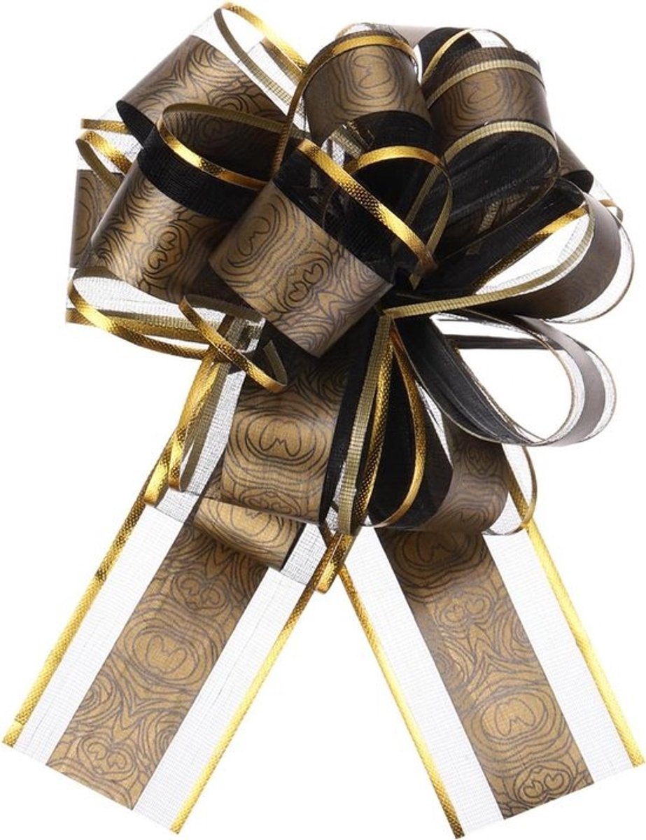 Cadeaustrikken - Organza strikken Geschenk linten - Geschenken Versieren - Zachte Organza Stof - 20 cm - Zwart