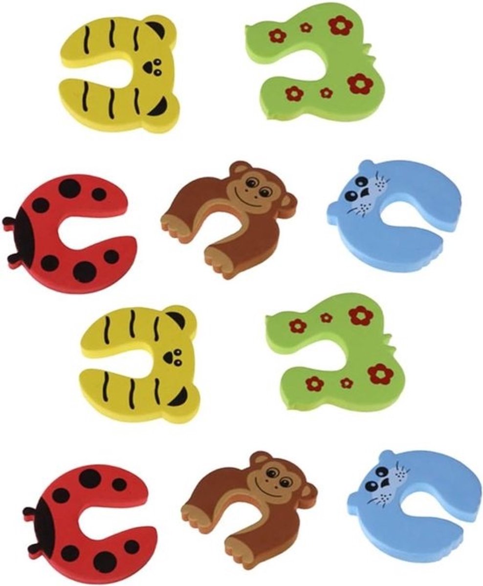 Veiligheidsdeurstopper - Vingerbeschermer - Kindveilige Huis - Eva Materiaal - 10 Stuks - Diverse Kleuren