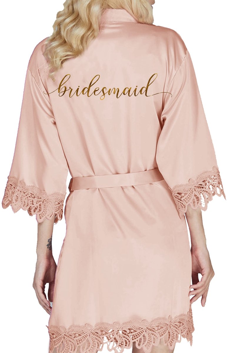 Dames Kimono Badjas - Effen - V-Hals