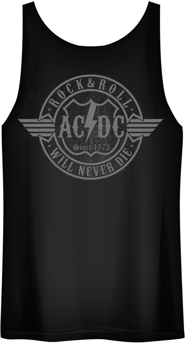 Tanktop met ronde hals - Zwart - Maat S