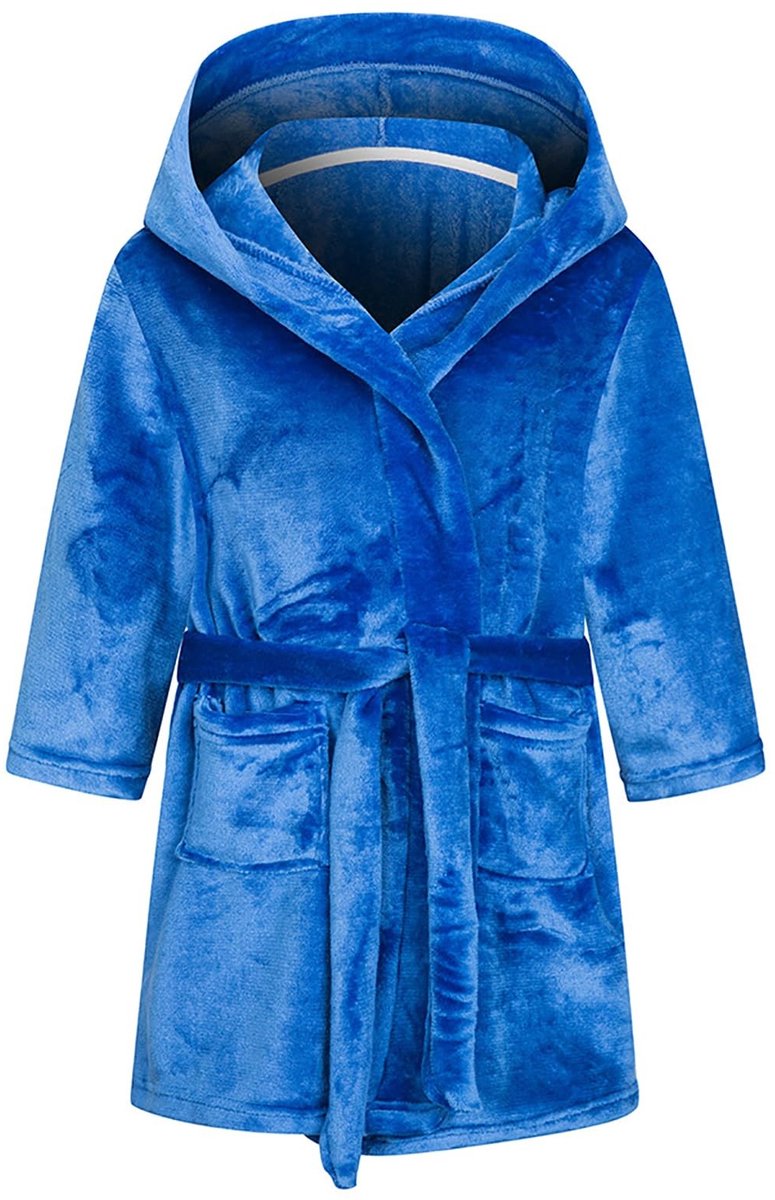 Kinderbadjas - Fleece - Kap - Koninklijk Blauw